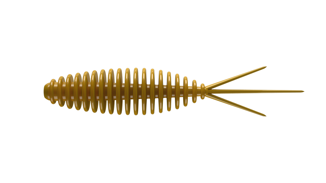 Libra Lures Turbo Worm floating rubber bait in coffee milk color, designed for trout fishing with added aroma.
