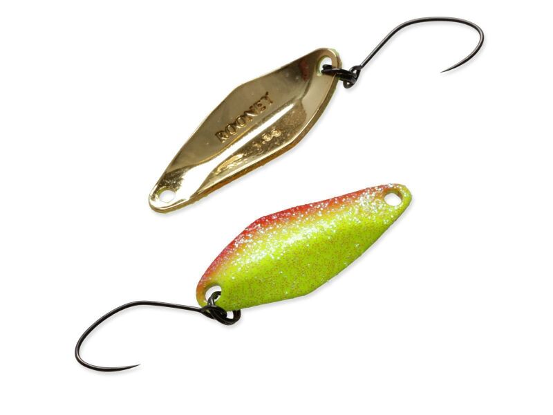 Nories Masukuroto Rooney Spoon in Gold mit 18 g Atomic Glitter, detailreiche Oberfläche, für Angeln und Köder.