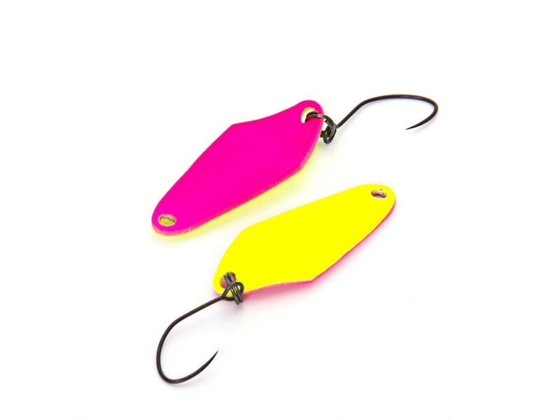 Nories Masukuroto Rooney Löffel in fluoreszierendem Gelb und Pink, 22g, für Angeln und Fischköder.