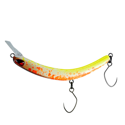 PROBAITS Tumbling Banana Wobbler Forellen-Crankbait mit Leucht-Effekt, overhead lip-Design, für Forellenangeln, 10432 GLOW