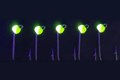 SE-HOOKS Haken mit Widerhaken und Tungstenperle in Fluo Gelb - SP-Fishing